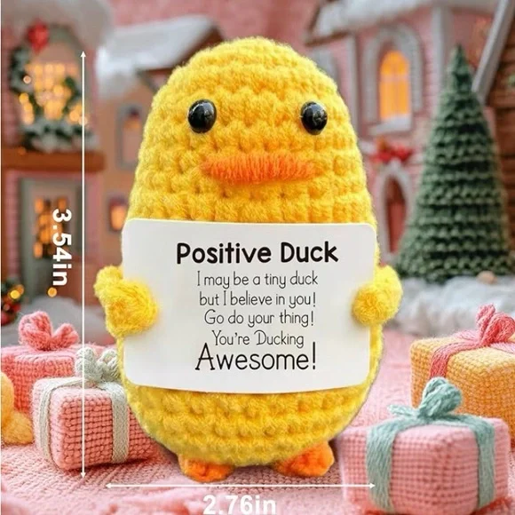 Yellow Crocheted Duck Plush - Picture 3 of 6